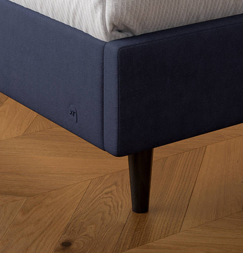 Maisie Upholstered Velvet LED Bed - Navy Blue (2 Sizes)