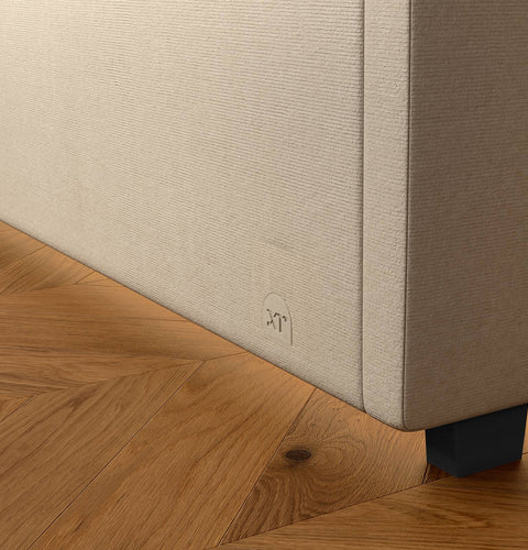 Maisie Upholstered Velvet LED Ottoman Bed - Natural Stone (2 Sizes)