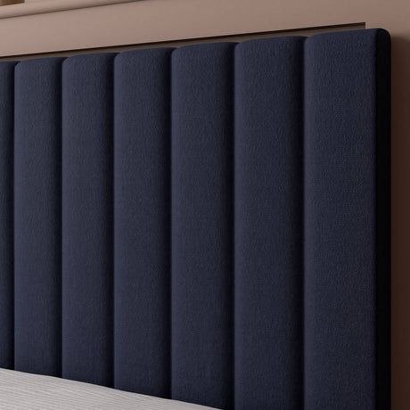 Maisie Upholstered Velvet LED Ottoman Bed - Navy Blue (2 Sizes)