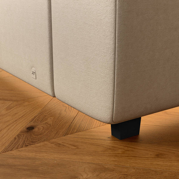 Maisie Upholstered Velvet LED Ottoman TV Bed - Natural Stone (2 Sizes)