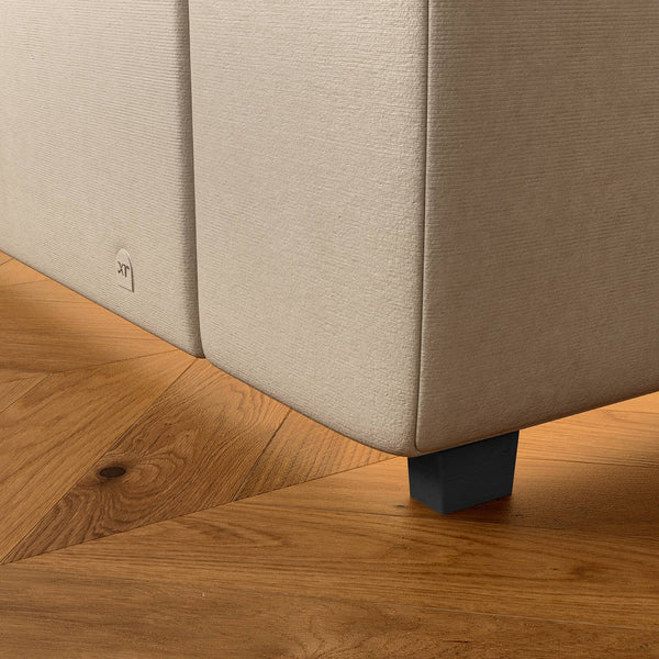 Maisie Upholstered Velvet LED TV Bed - Natural Stone (2 Sizes)