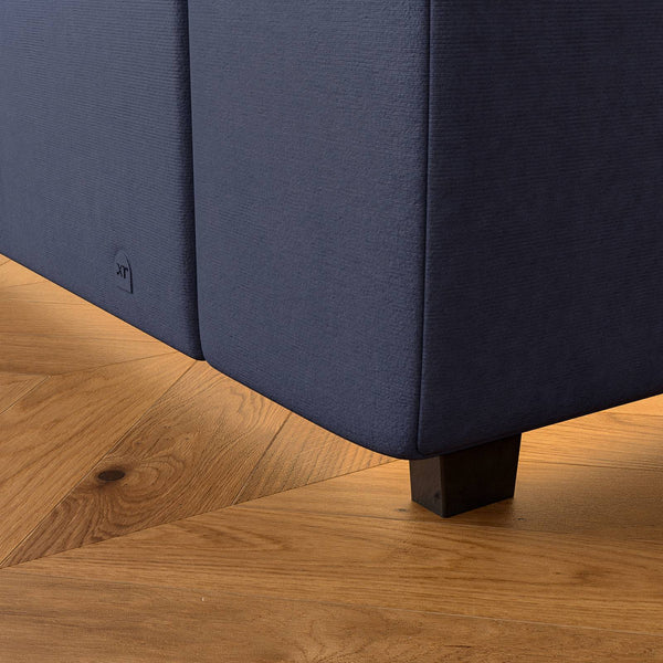 Maisie Upholstered Velvet LED TV Bed - Navy Blue (2 Sizes)