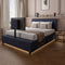 Maisie Upholstered Velvet LED Ottoman TV Bed - Navy Blue (2 Sizes)
