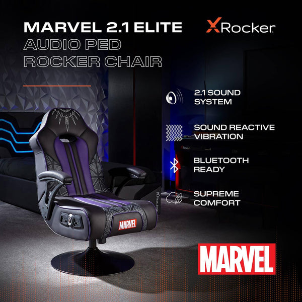 Officially Licensed Marvel™ Elite 2.1 Audio Console Gaming Chair - Black Panther
