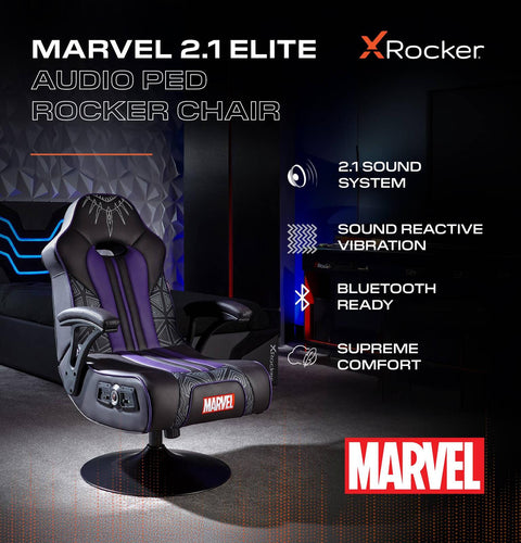 Officially Licensed Marvel™ Elite 2.1 Audio Console Gaming Chair - Black Panther