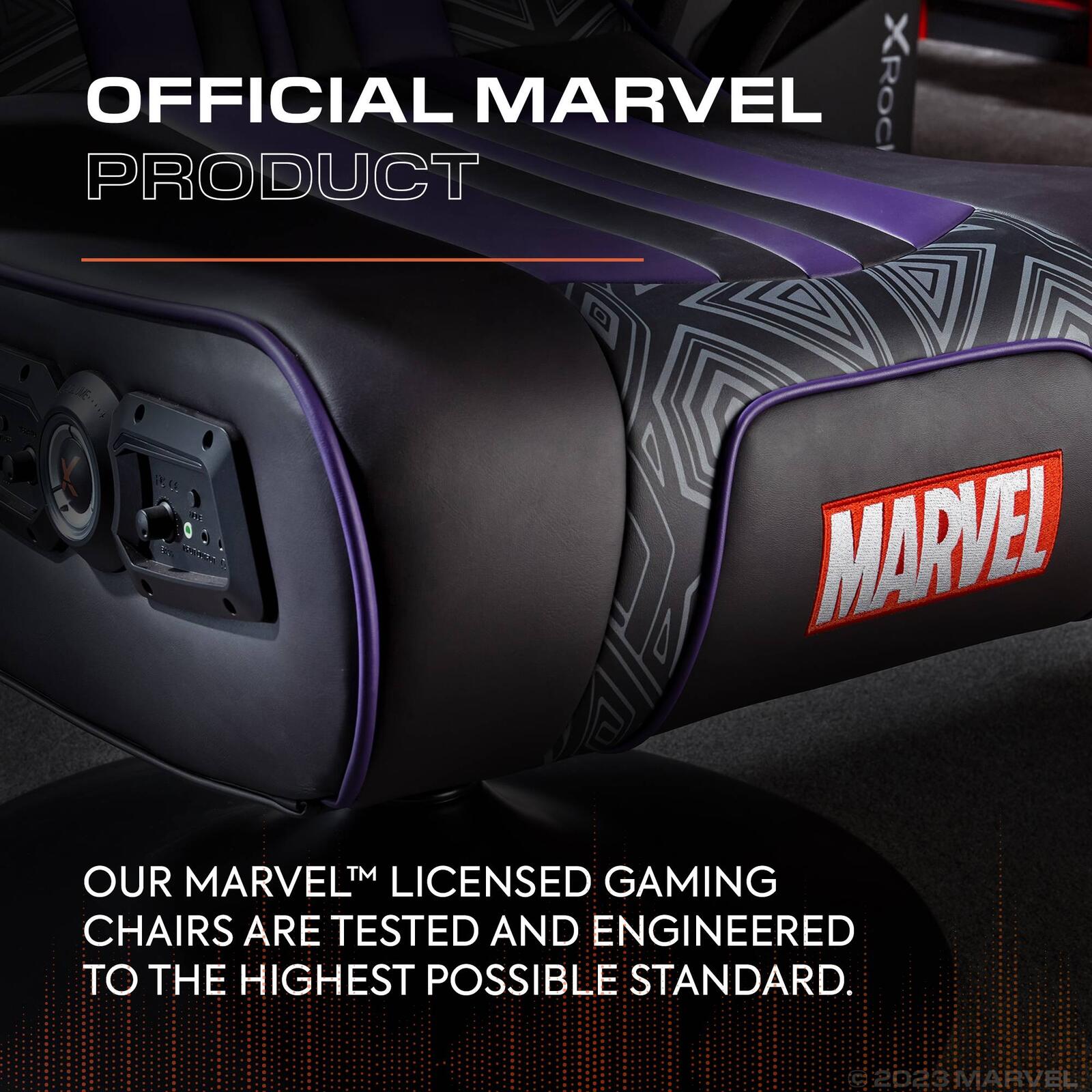 Officially Licensed Marvel™ Elite 2.1 Audio Console Gaming Chair - Black Panther