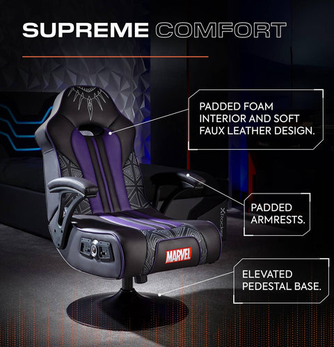 Officially Licensed Marvel™ Elite 2.1 Audio Console Gaming Chair - Black Panther