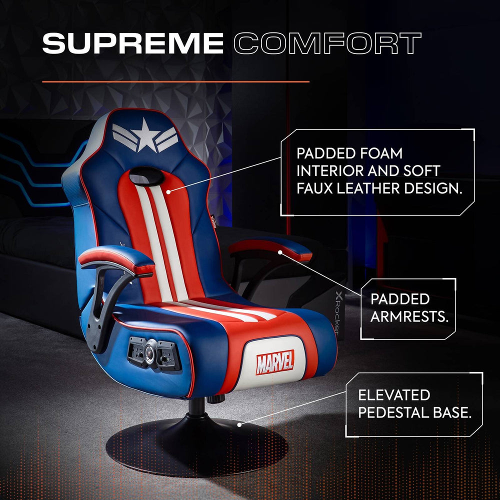 Official Marvel™ 2.1 Audio Gaming Chair - Captain America - Elite Edition