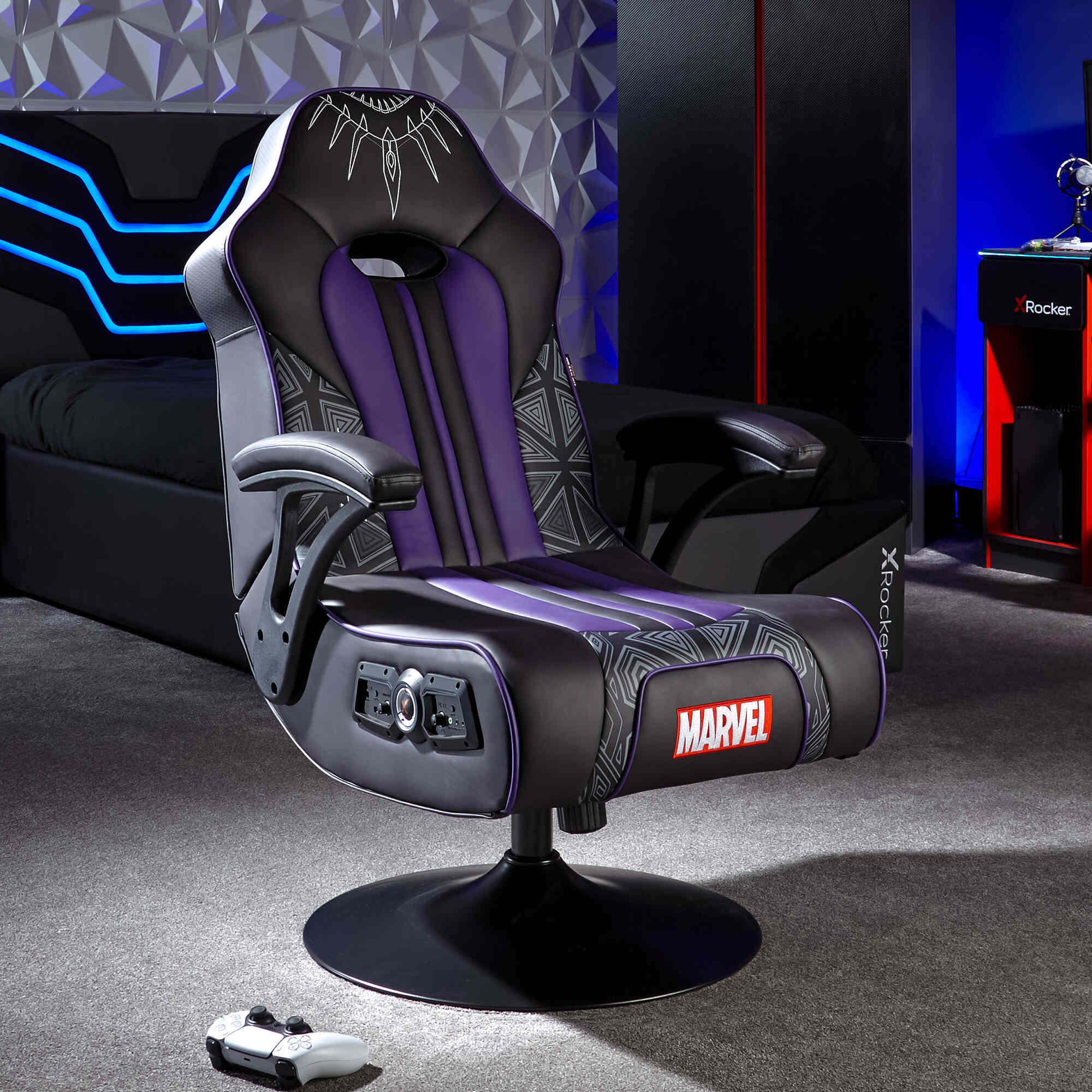 Officially Licensed Marvel™ Elite 2.1 Audio Console Gaming Chair - Black Panther