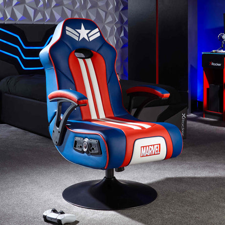 Official Marvel™ 2.1 Audio Gaming Chair - Captain America - Elite Edition