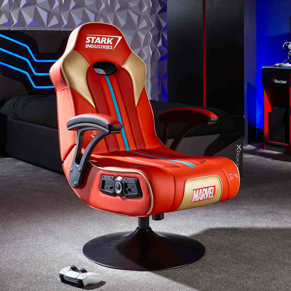 Officially Licensed Marvel™ Elite 2.1 Audio Console Gaming Chair - Iron Man