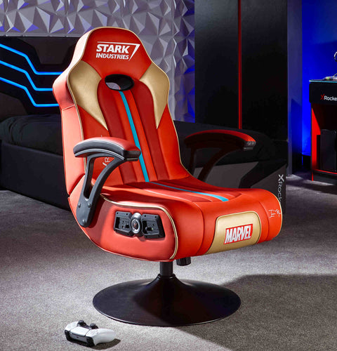 Officially Licensed Marvel™ Elite 2.1 Audio Console Gaming Chair - Iron Man