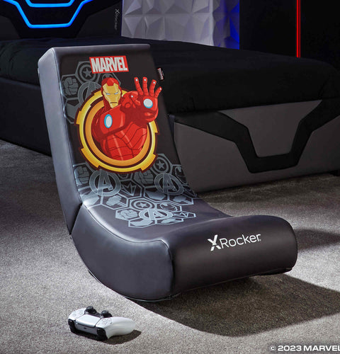 Officially Licensed Marvel™ Hero Video Rocker Gaming Chair for Kids - Ironman