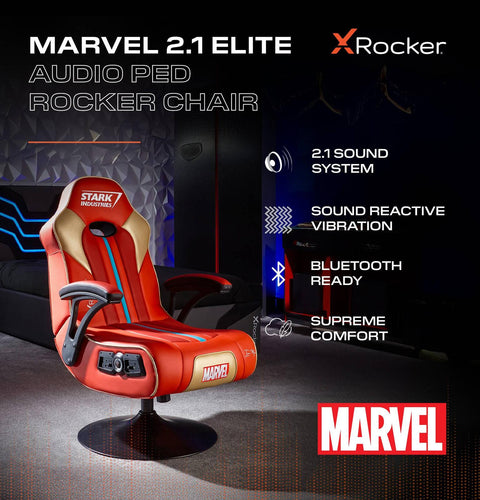 Officially Licensed Marvel™ Elite 2.1 Audio Console Gaming Chair - Iron Man