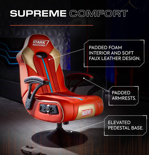 Officially Licensed Marvel™ Elite 2.1 Audio Console Gaming Chair - Iron Man