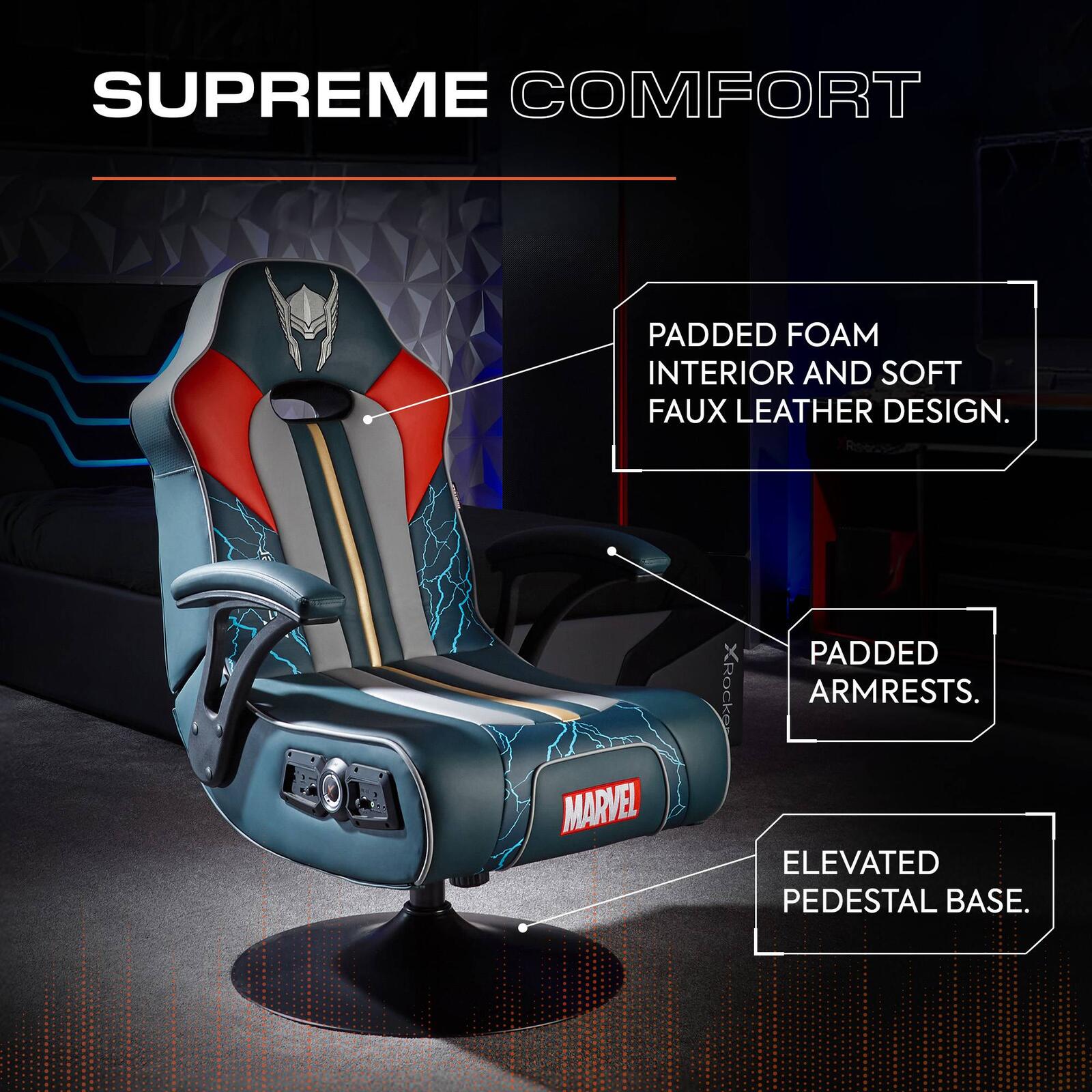 Officially Licensed Marvel™ Elite 2.1 Audio Console Gaming Chair - Thor