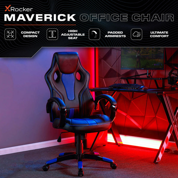 Maverick Ergonomic PC Office Gaming Chair - Black / Blue
