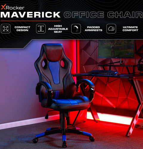 Maverick Ergonomic PC Office Gaming Chair - Black / Blue