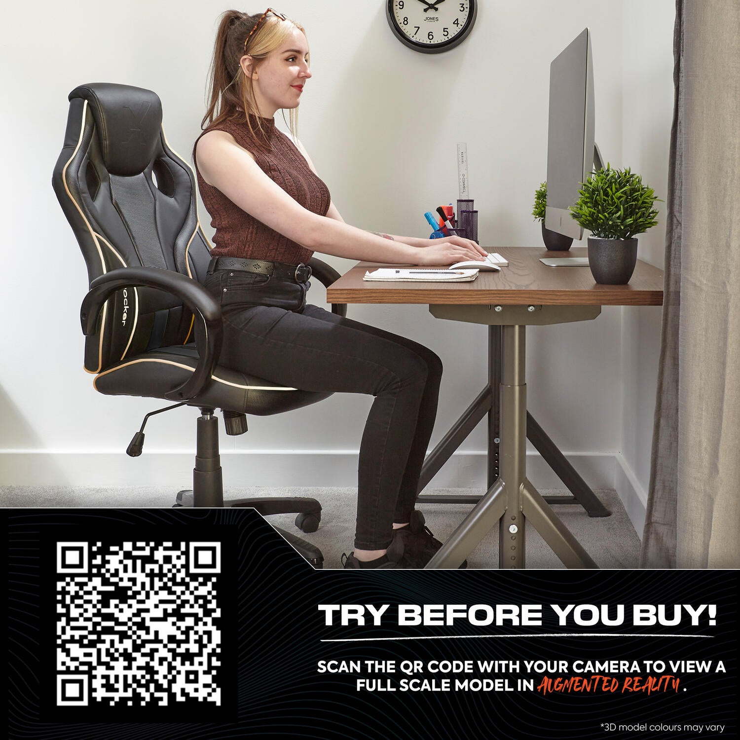 Maverick Ergonomic PC Office Gaming Chair - Black / Gold