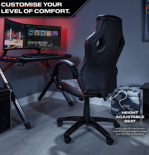 Maverick Ergonomic PC Office Gaming Chair - Black / Red