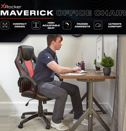 Maverick Ergonomic PC Office Gaming Chair - Black / Red