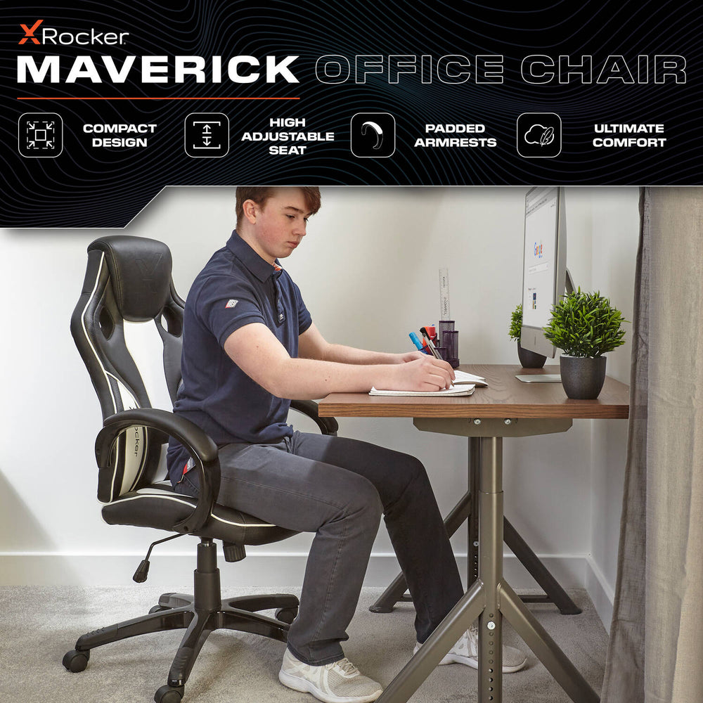 Maverick Ergonomic Office Gaming Chair - Black/White