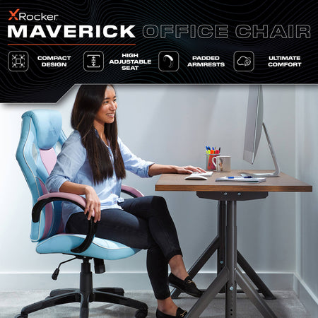 Maverick Office Gaming Chair - Bubblegum Pink Edition