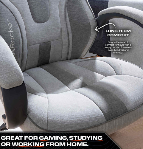 Maverick Ergonomic Fabric PC Office Gaming Chair - Grey / Taupe