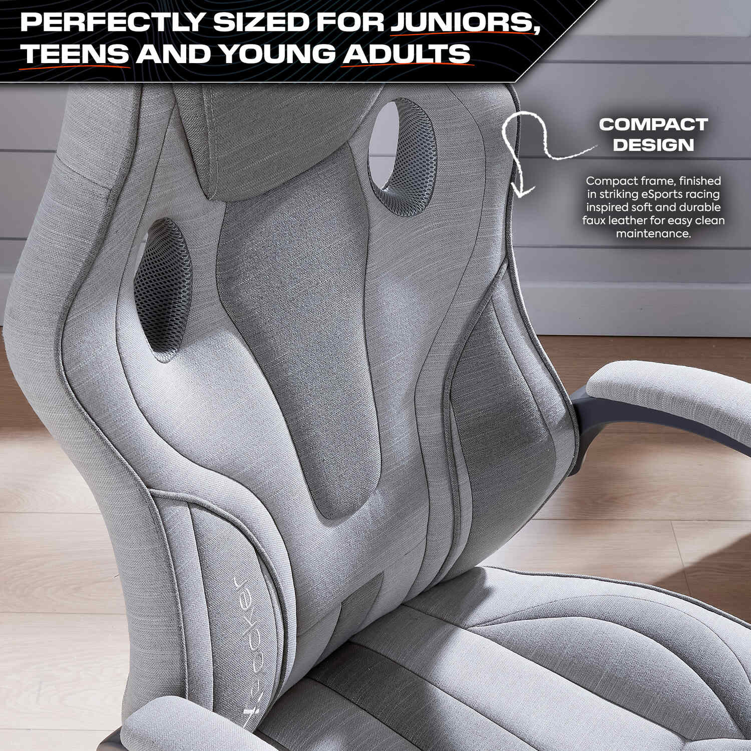 Maverick Ergonomic Fabric PC Office Gaming Chair - Grey / Taupe