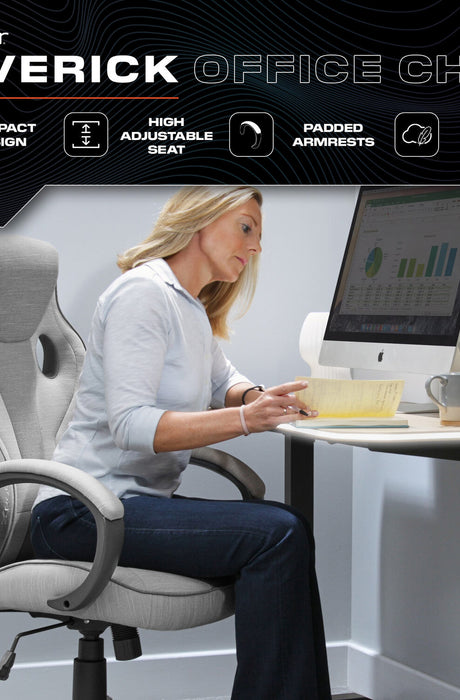 Maverick Ergonomic Fabric PC Office Gaming Chair - Grey / Taupe