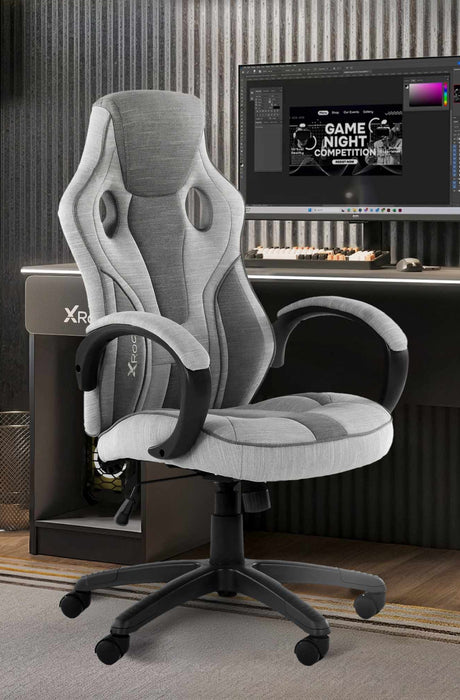 Maverick Ergonomic Fabric PC Office Gaming Chair - Grey / Taupe