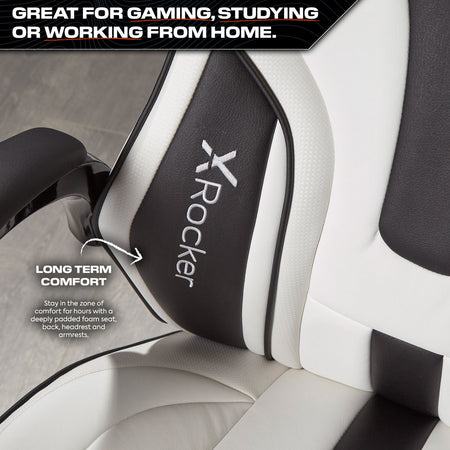 Maverick Ergonomic Office Gaming Chair - White/Black