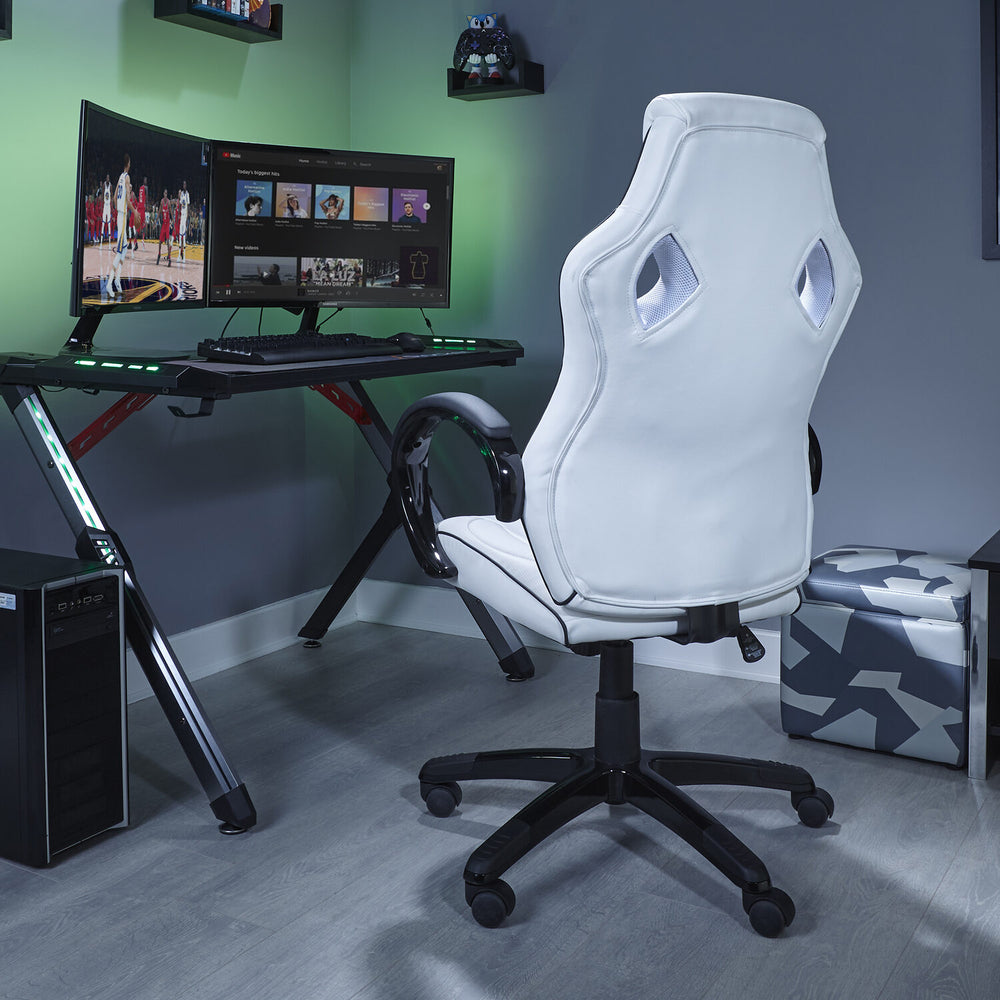 Maverick Ergonomic Office Gaming Chair - White/Black