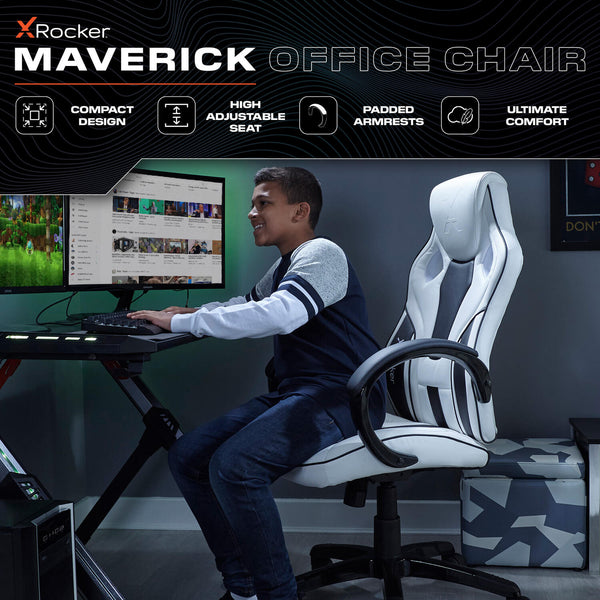 Maverick Ergonomic PC Office Gaming Chair - White / Black
