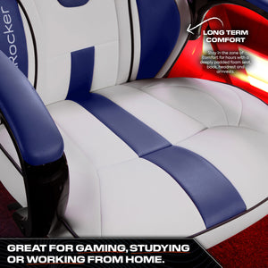 Maverick Ergonomic Office Gaming Chair - White/Blue