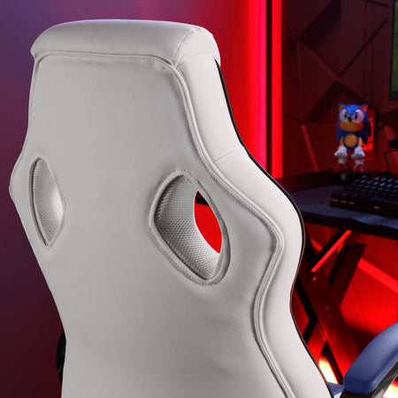 Maverick Ergonomic Office Gaming Chair - White/Blue