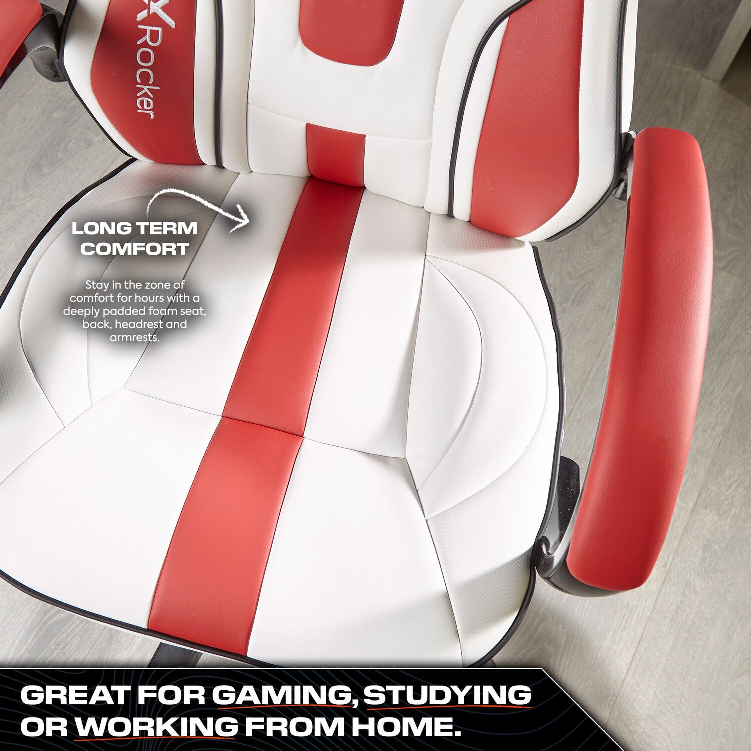 Maverick Ergonomic PC Office Gaming Chair - White / Red