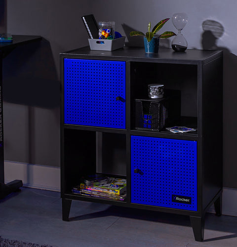 Mesh-Tek 4 Cube Square Storage Unit - Black / Blue
