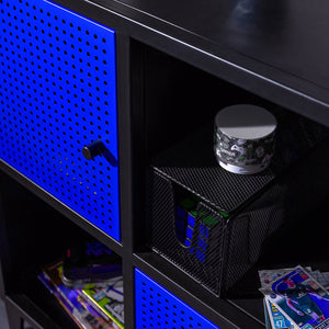 Mesh-Tek Square 4 Cube Storage Cabinet - Black / Blue
