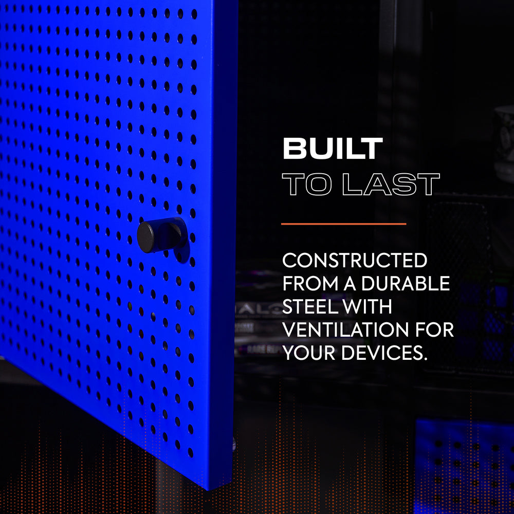 Mesh-Tek Square 4 Cube Storage Cabinet - Black / Blue