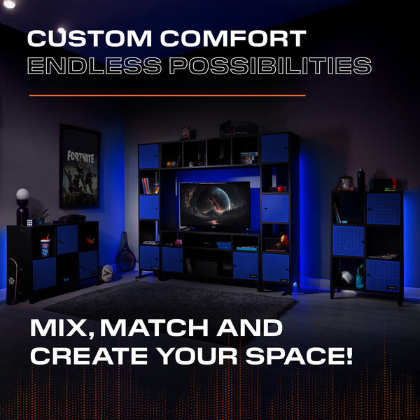 Mesh-Tek 4 Cube Square Storage Unit - Black / Blue