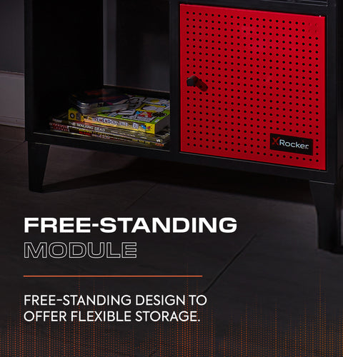 Mesh-Tek 4 Cube Square Storage Unit - Black / Red
