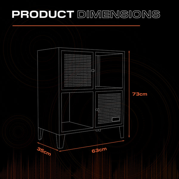 Mesh-Tek 4 Cube Square Storage Unit - Black / Red