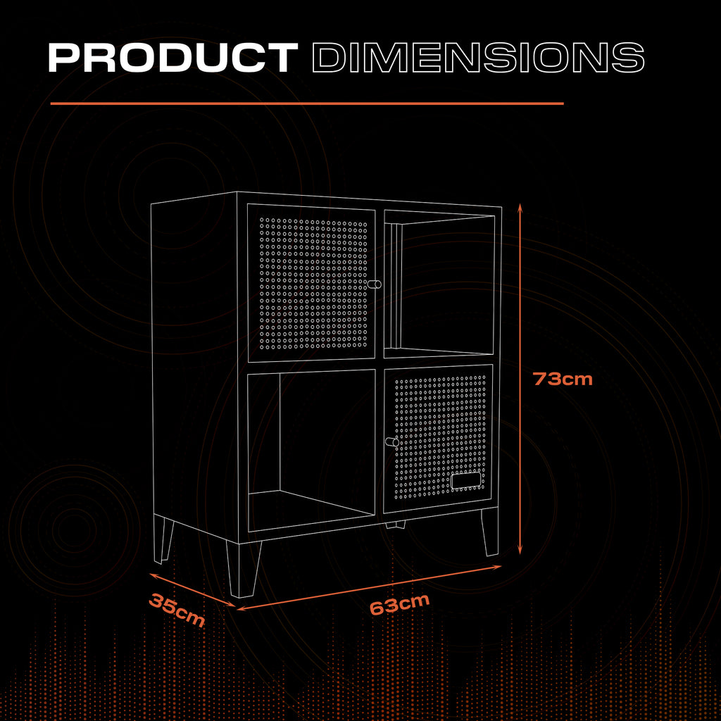 Mesh-Tek 4 Cube Square Storage Unit - Black / Red