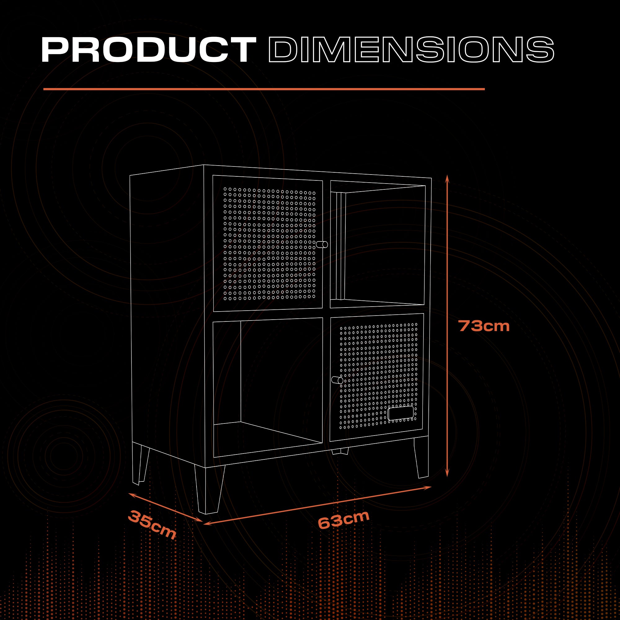 Mesh-Tek 4 Cube Square Storage Unit - Black / Red