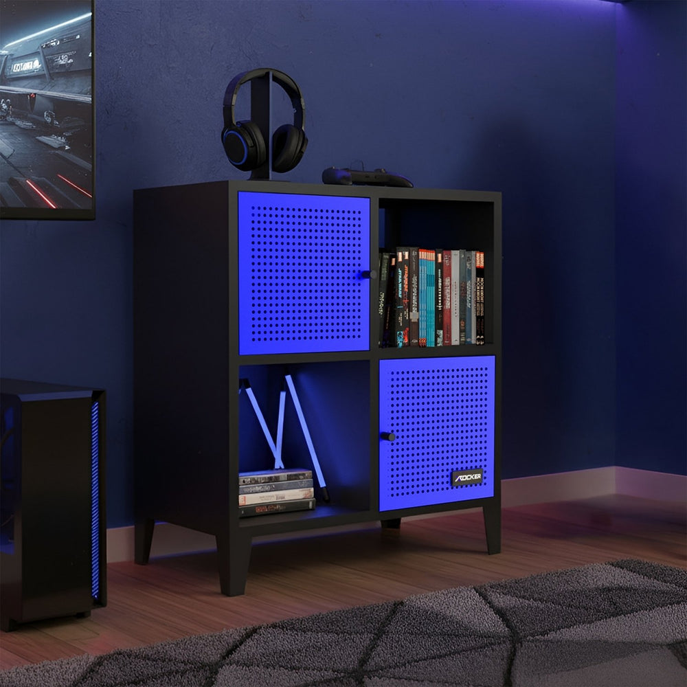 Mesh-Tek 4 Cube Square Storage Unit - Black / Blue