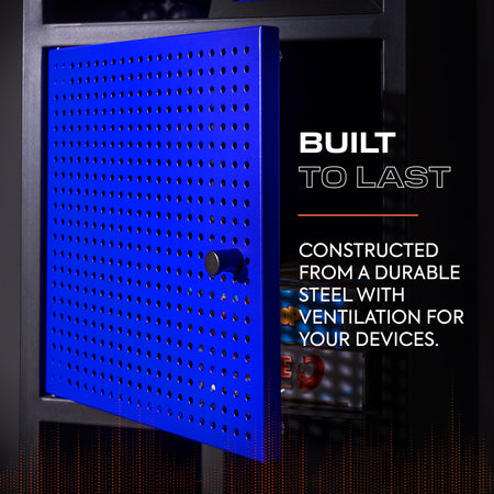 Mesh-Tek Tall 5 Cube Display Cabinet - Black / Blue