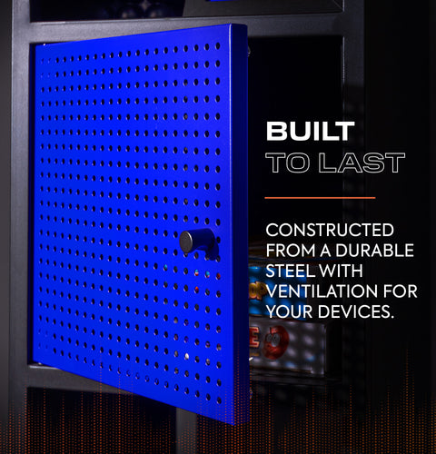 Mesh-Tek Tall 5 Cube Storage Unit - Black / Blue