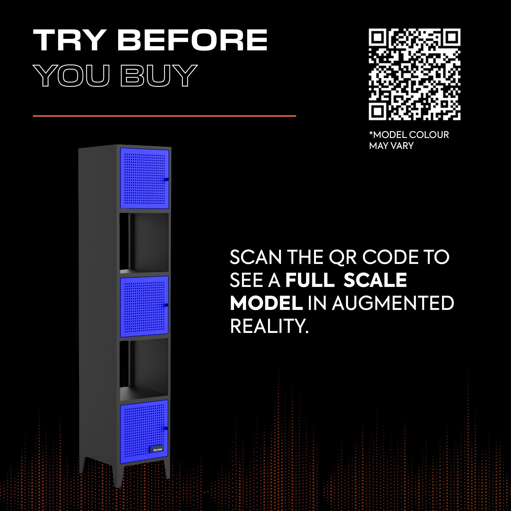 Mesh-Tek Tall 5 Cube Storage Unit - Black / Blue