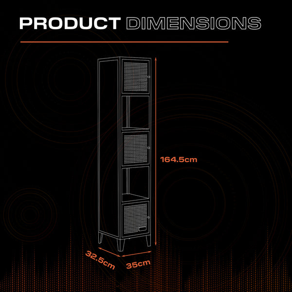 Mesh-Tek Tall 5 Cube Storage Unit - Black / Blue